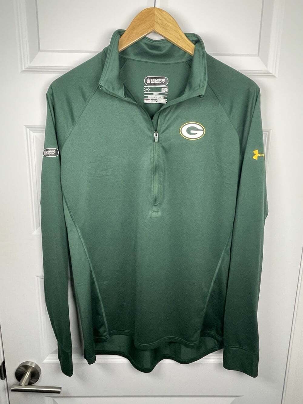 Green Bay Packers Under Armour Womens L Combine Authentic 1/4 Zip Cheeseheads